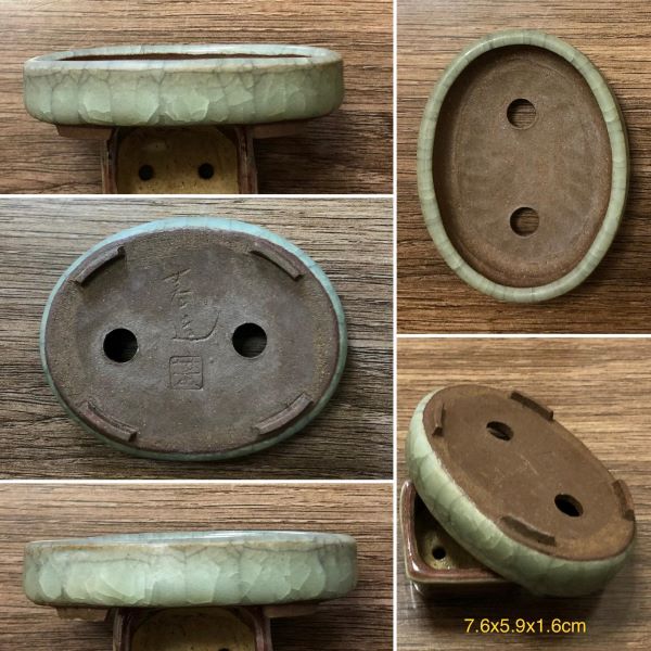 Chậu men rạn oval PLD1081